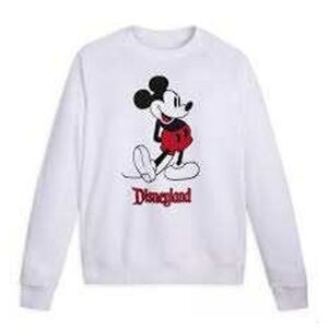 Disney Mickey Mouse Disneyland Pullover Sweatshirt White Crew Neck Medium